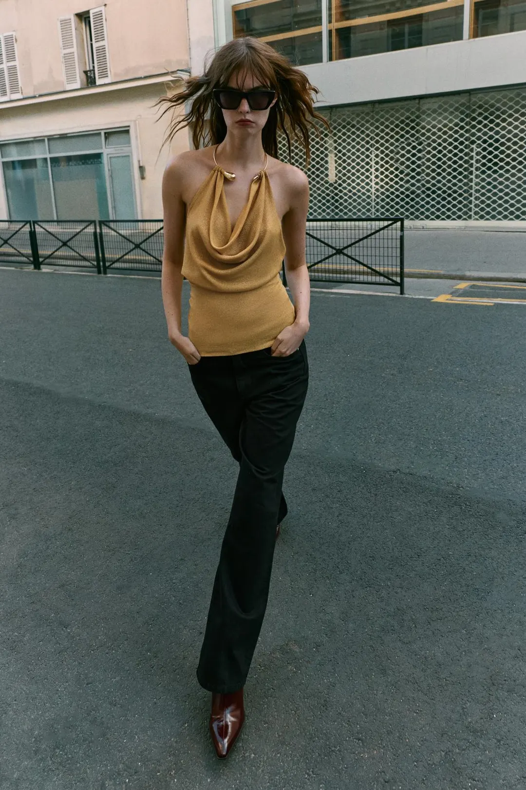 Топ с металлическим чокером, Zara