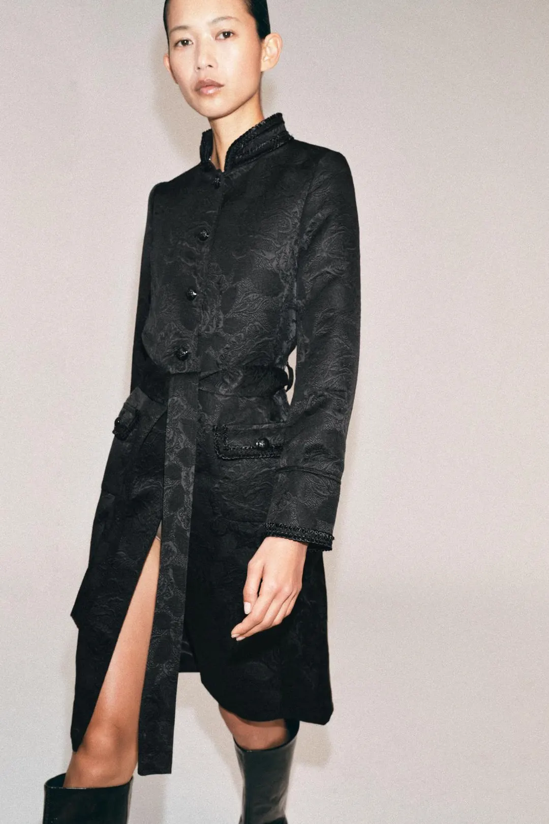 Пальто миди жаккардовое ZW Collection, Zara