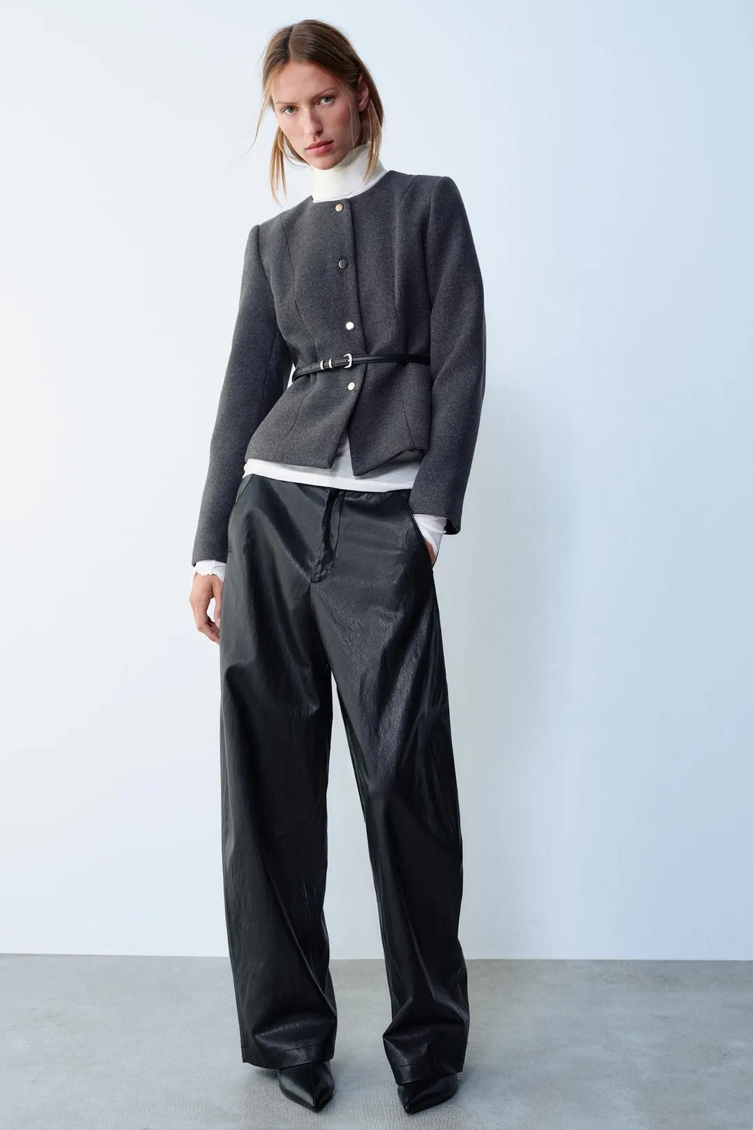 Мягкая куртка с поясом, Zara