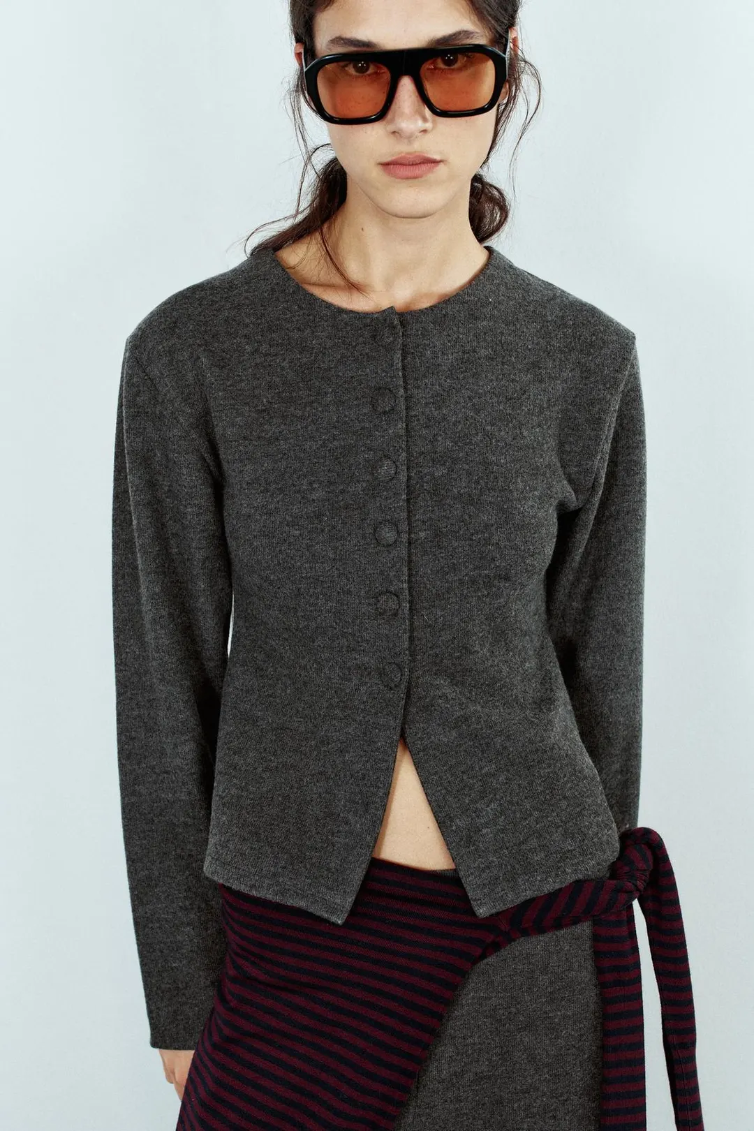 Приталенная куртка из мягкой ткани, Zara