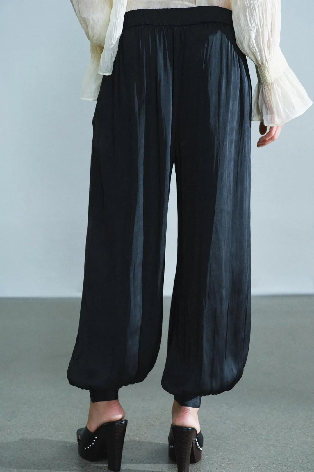 Брюки-саруэл из сатина ZW Collection, Zara