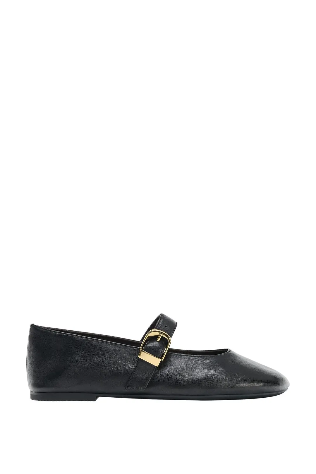 Кожаные балетки с пряжкой, Zara