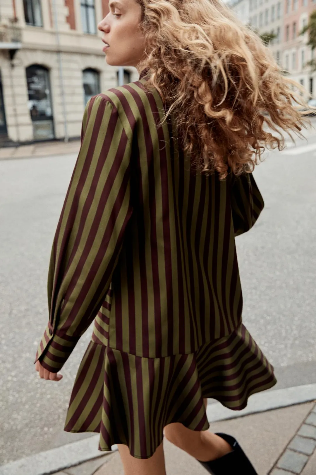 Полосатое платье с бантом, Zara