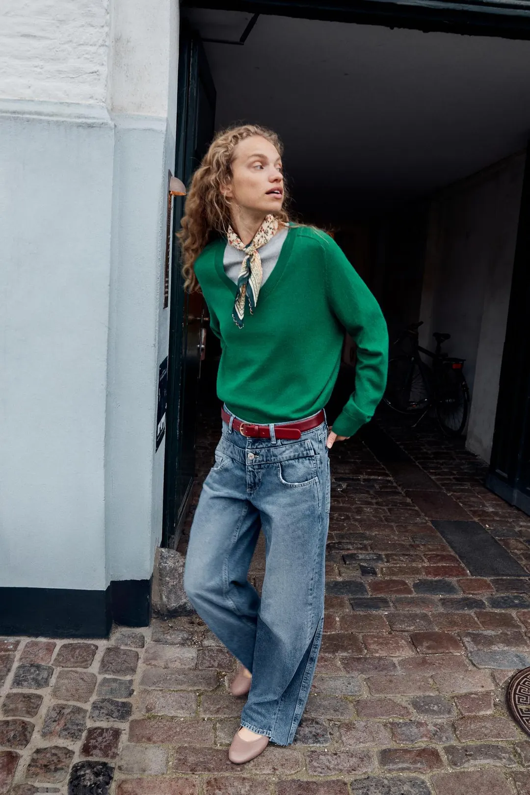 Джинсы Z1975 широкие с двойным поясом, Zara