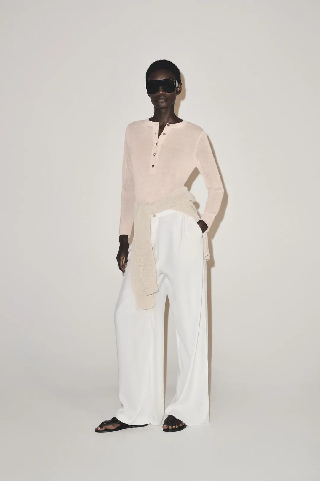 Вязаный свитер хенли, Zara
