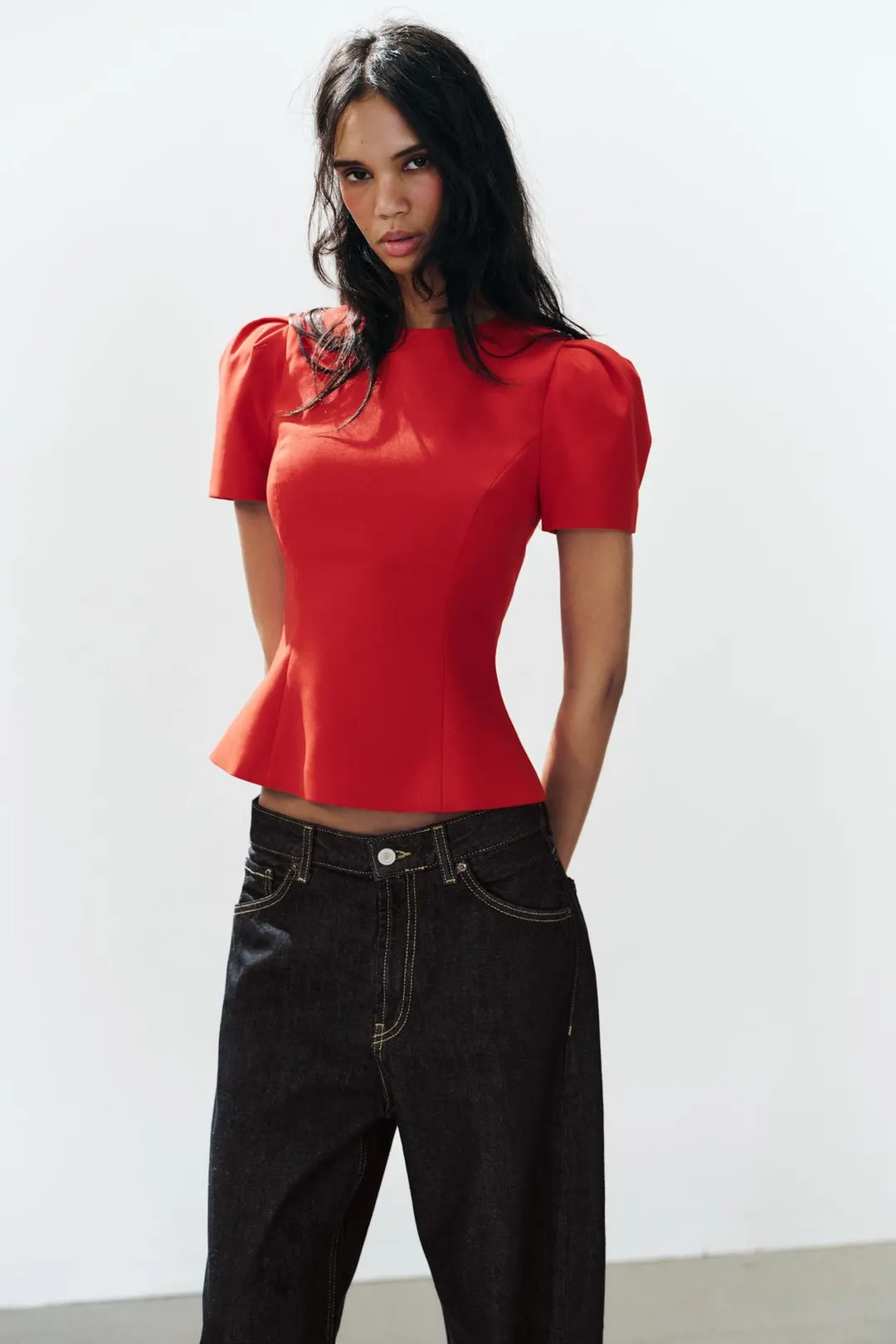 Топ с объемными рукавами, Zara