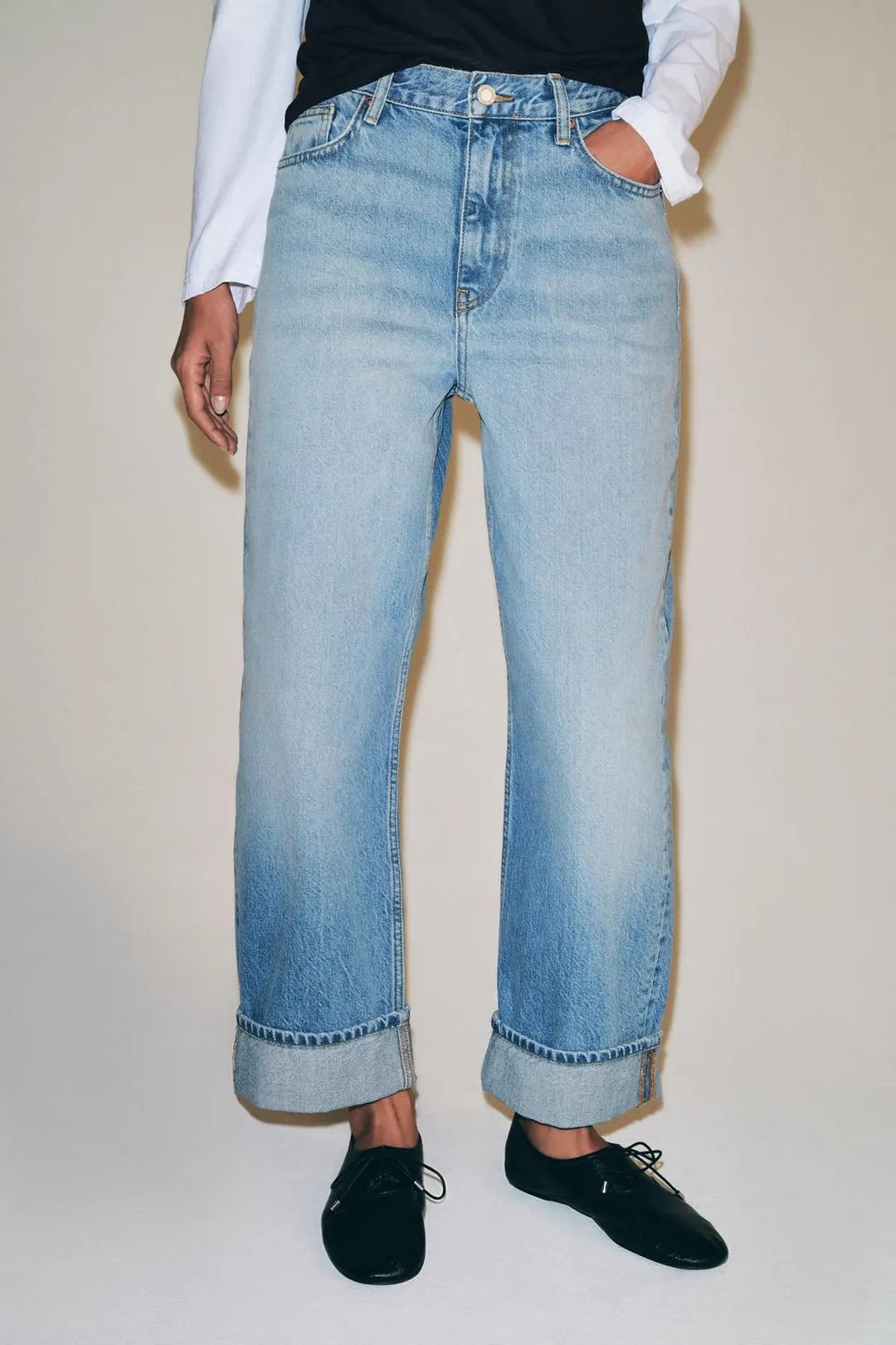 Джинсы багги со средней посадкой ZW Collection, Zara