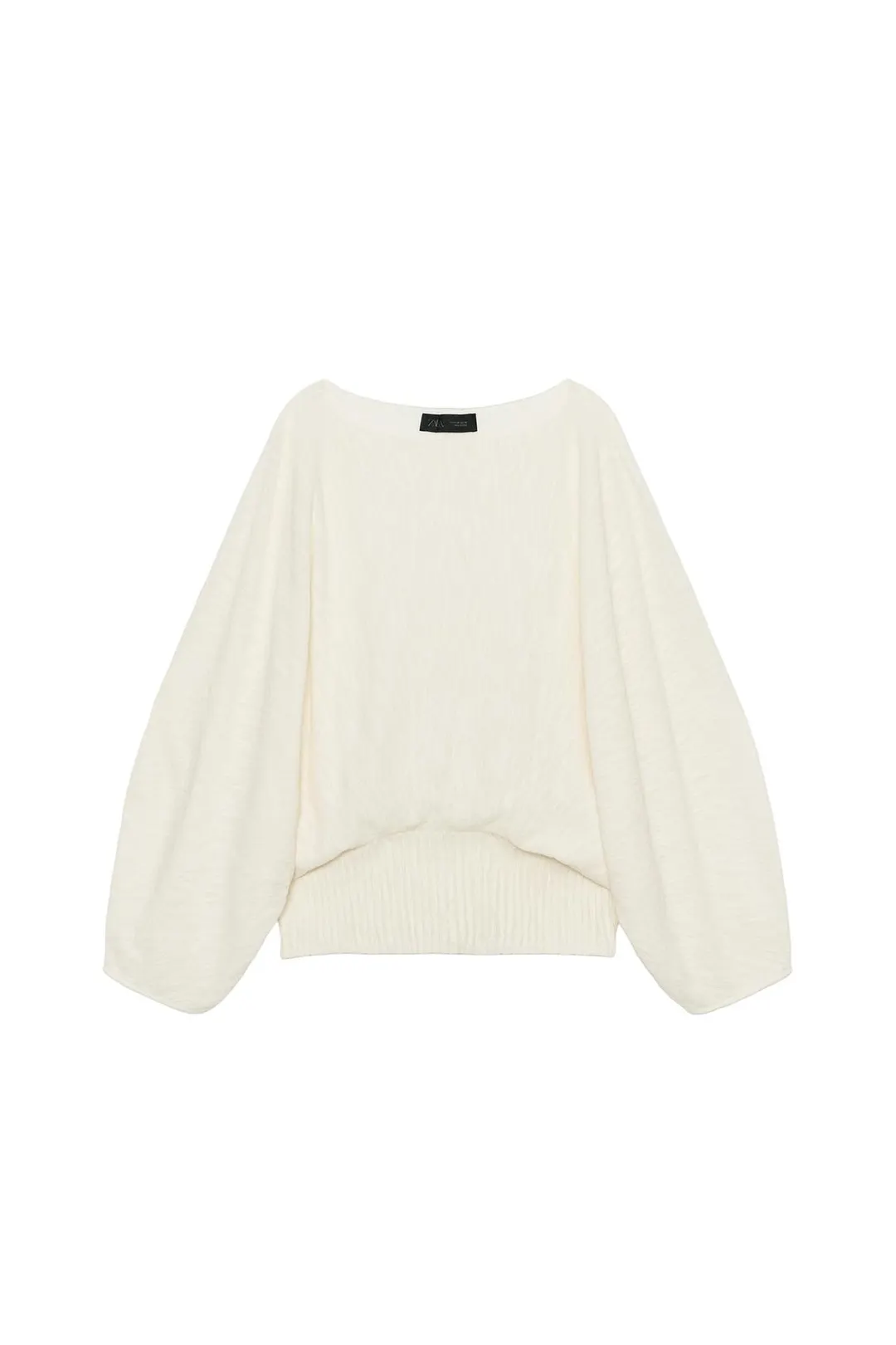 Вязаный джемпер с объемными рукавами, Zara