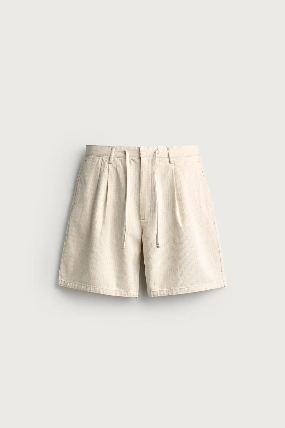 Широкие бермуды в полоску со складками, Zara