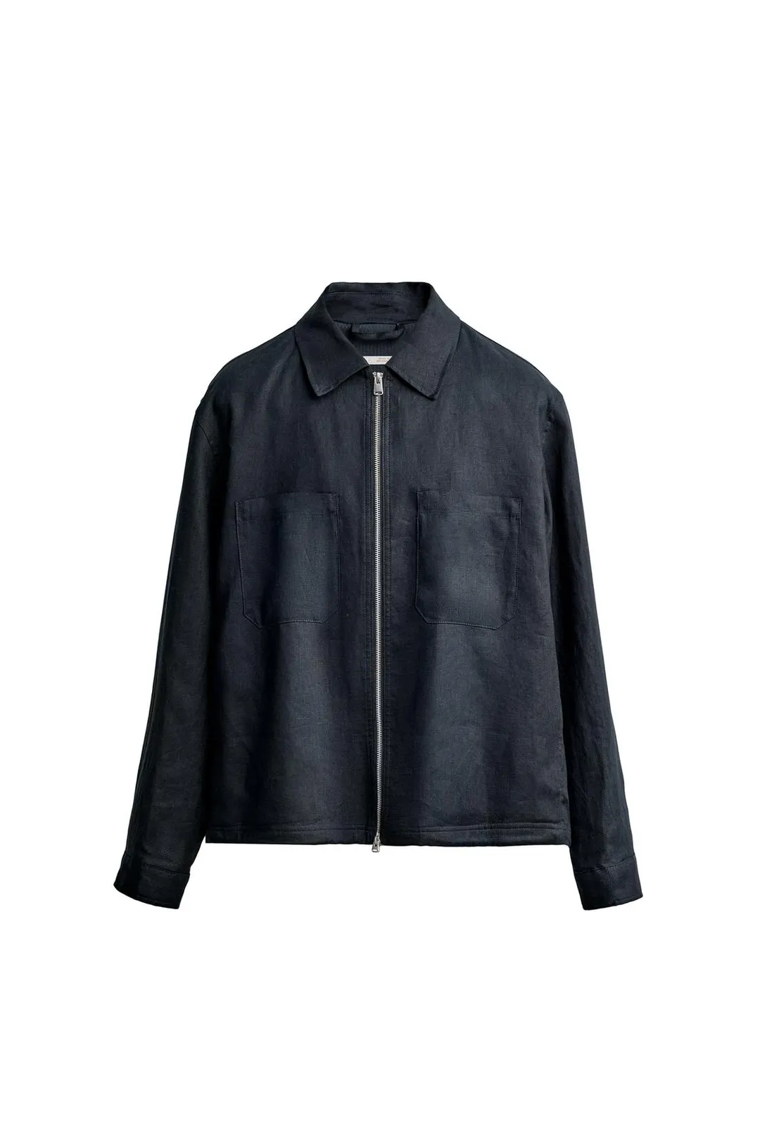 Рубашка-куртка на молнии из 100% льна, Zara