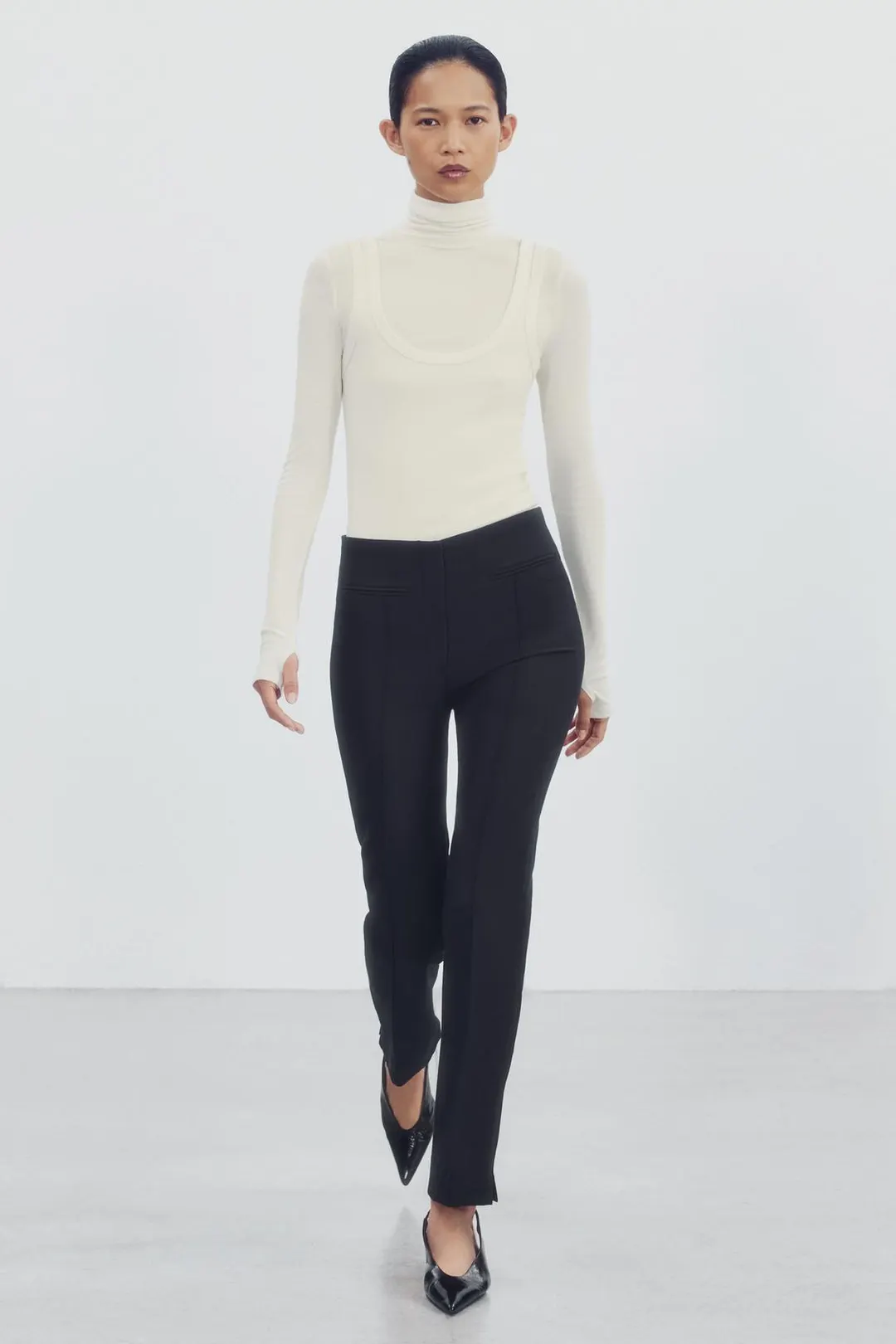 Брюки ZW Collection с декоративными швами, Zara