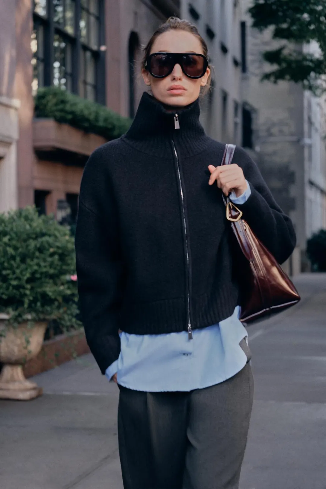 Кардиган с высоким воротником, Zara