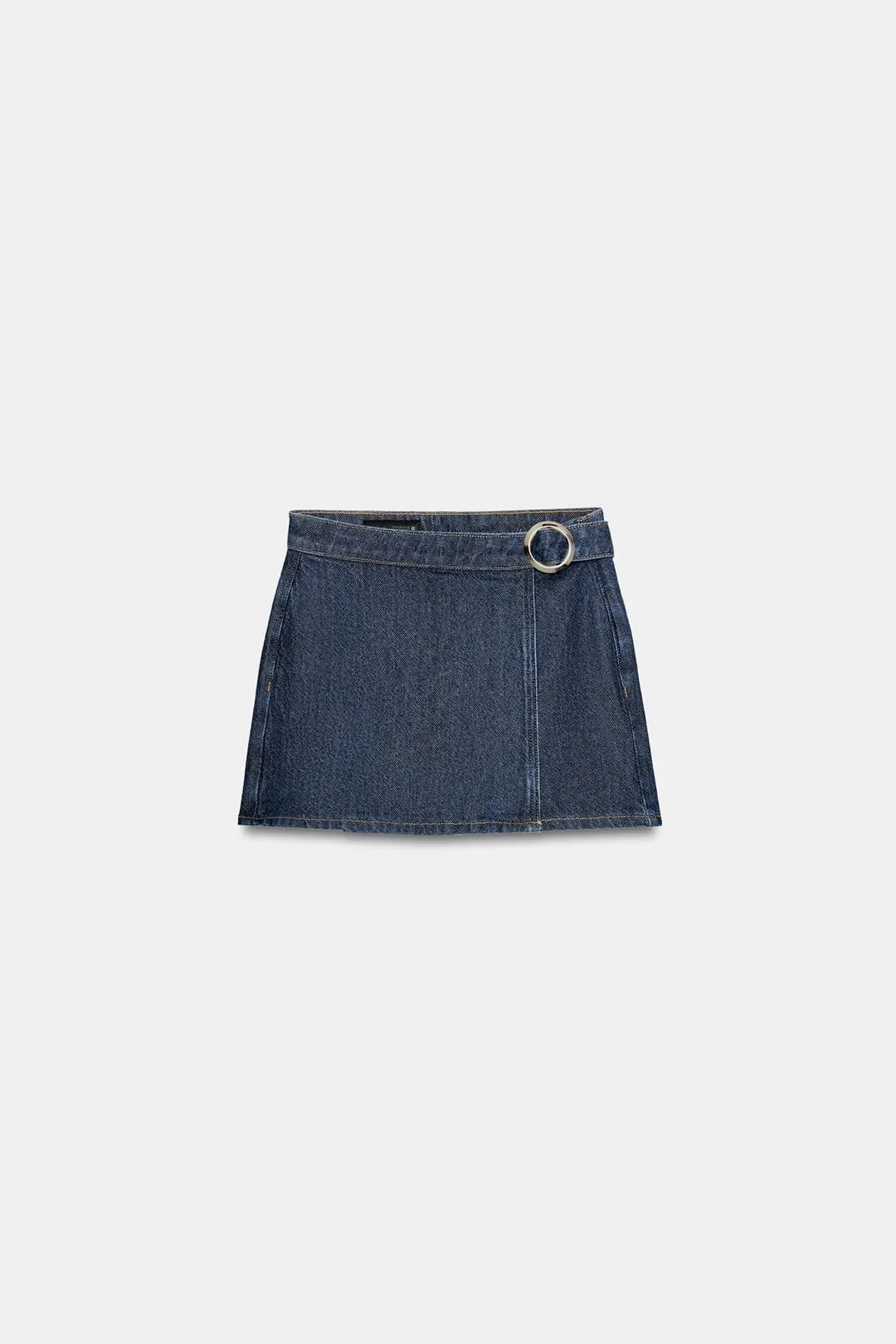 Юбка-шорты Z1975 из денима с запахом и пряжкой, Zara