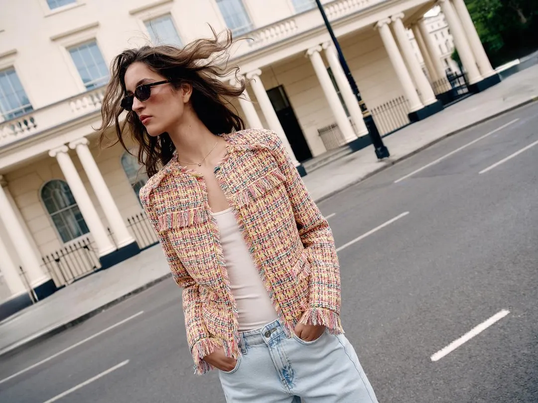 Блейзер фактурный с бахромой, Zara
