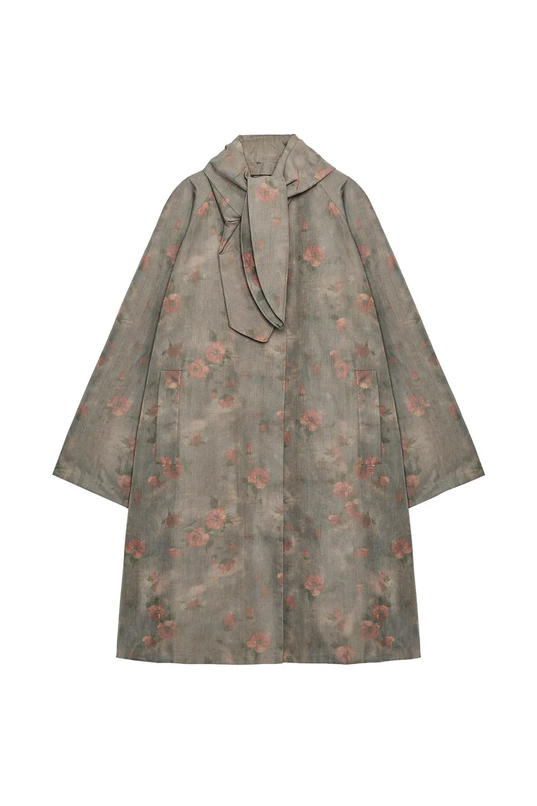 Тренч с цветочным принтом и шарфом ZW Collection, Zara