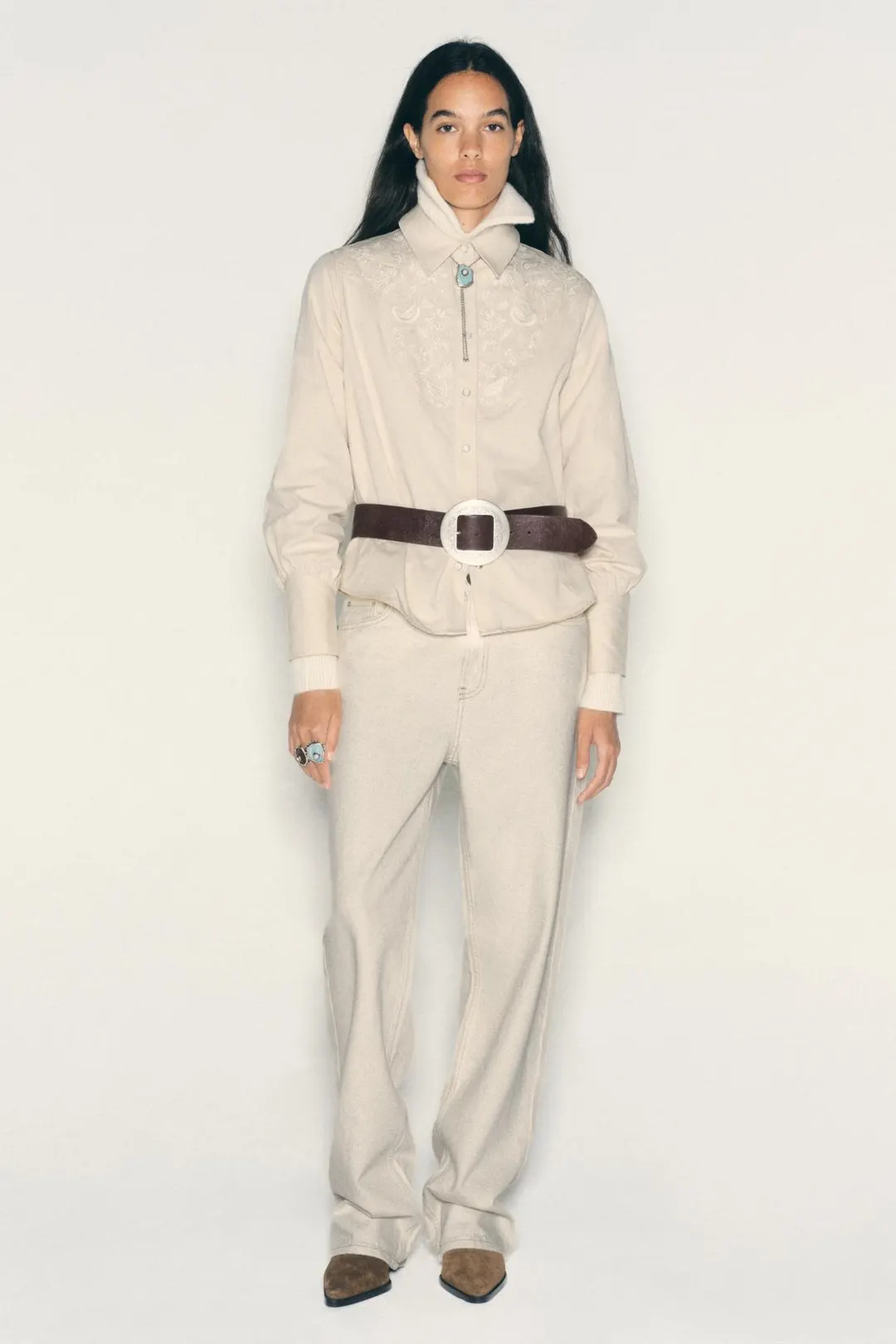Джинсы классического кроя Z1975 с высокой посадкой, Zara