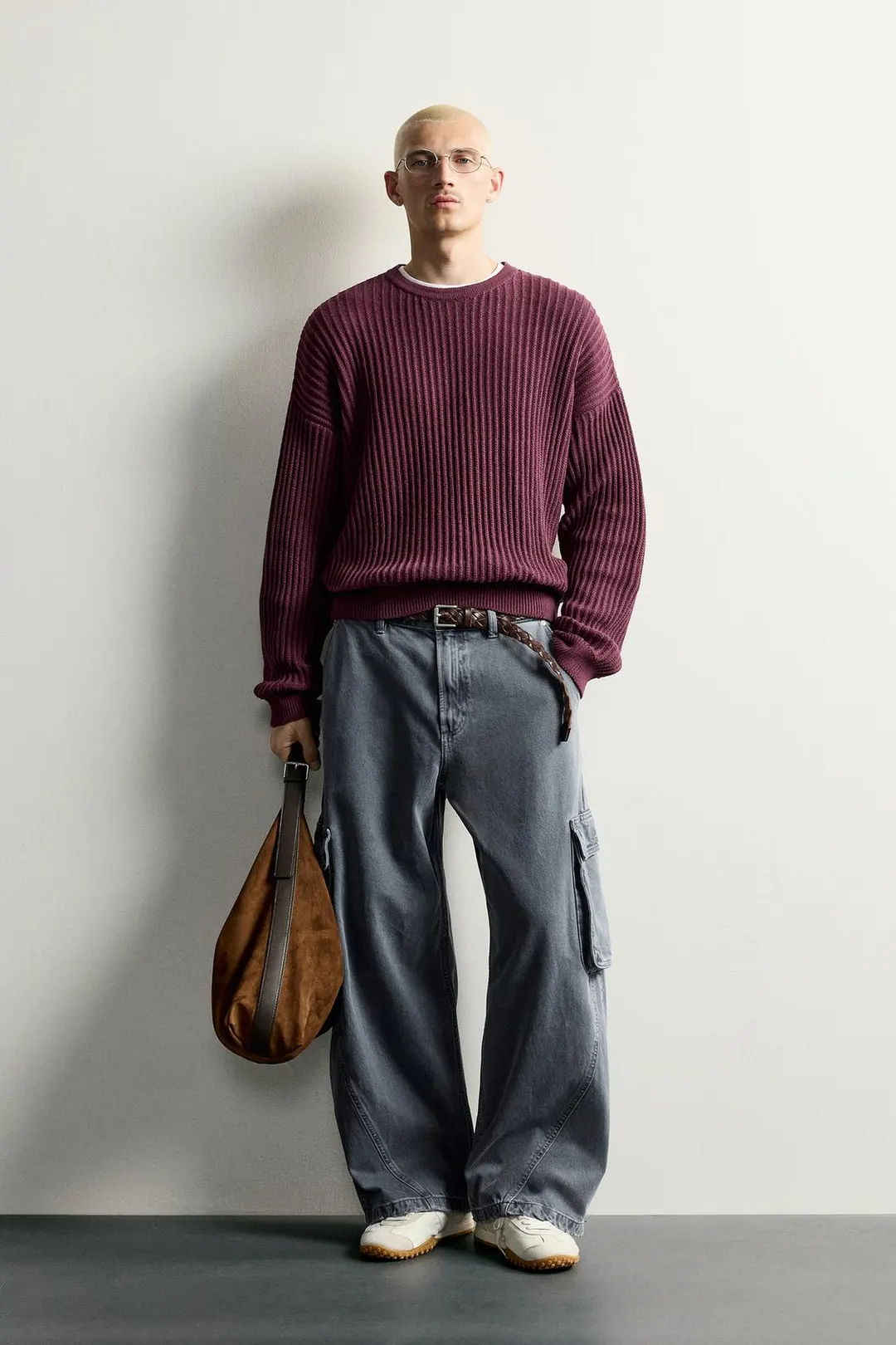 Брюки карго кроя баллон с декоративными швами, Zara