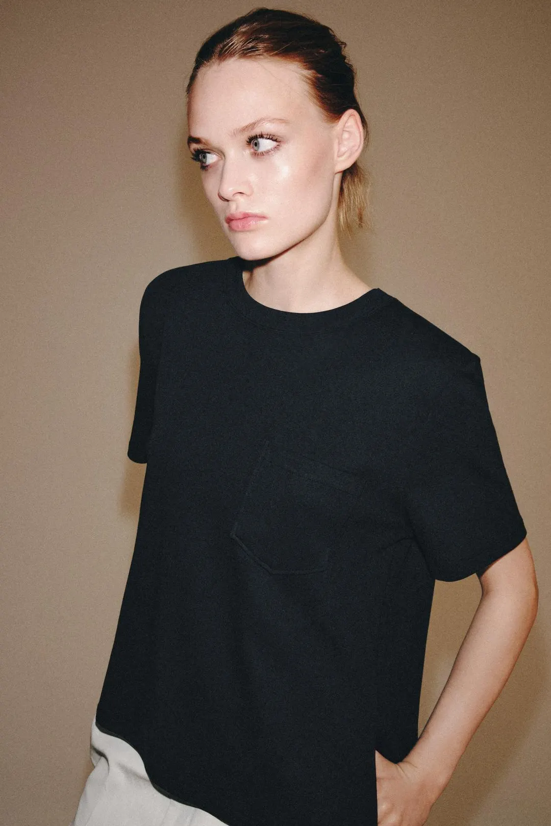Футболка из интерлока с карманом, Zara