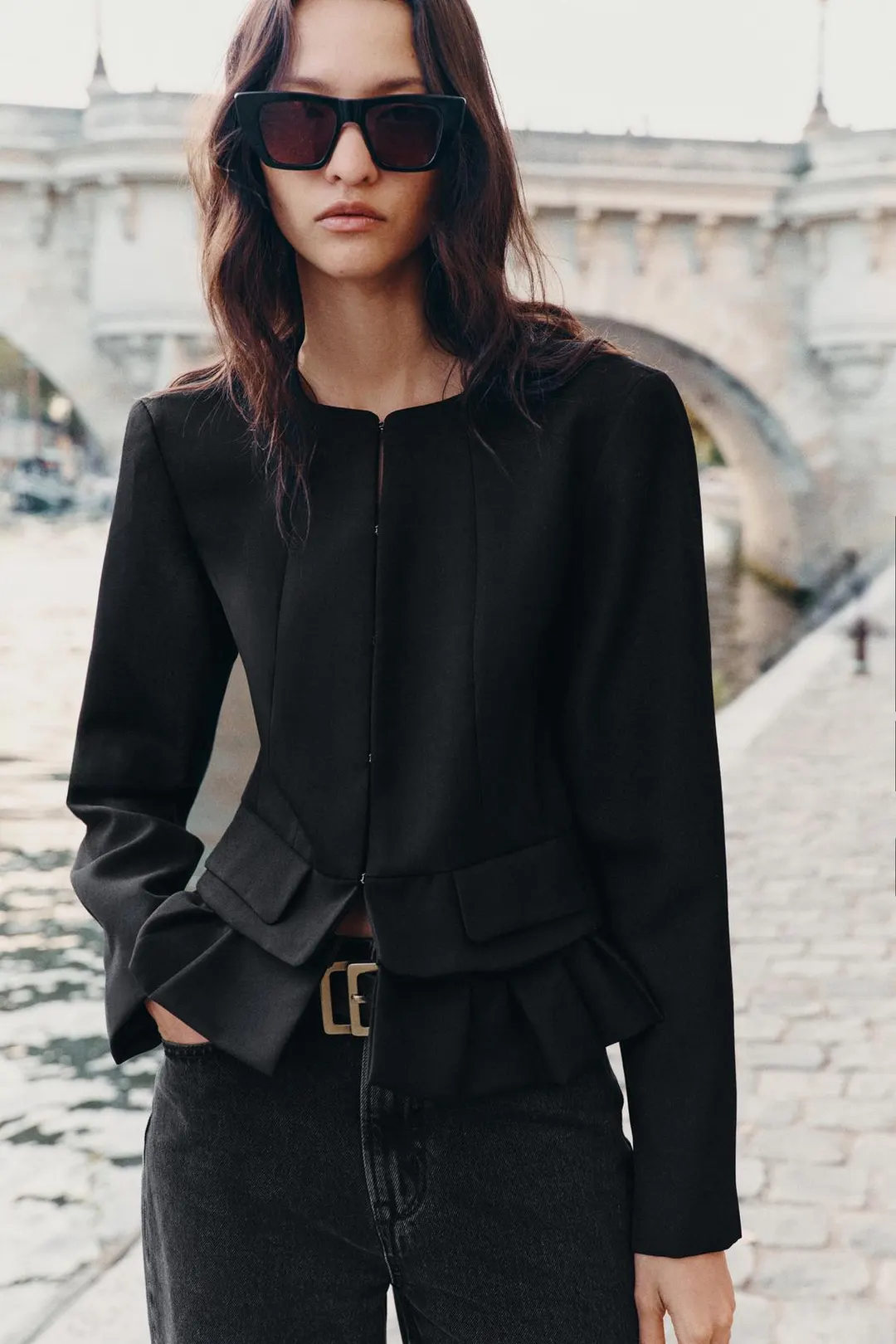 Укороченная куртка из смесовой шерсти ZW Collection, Zara