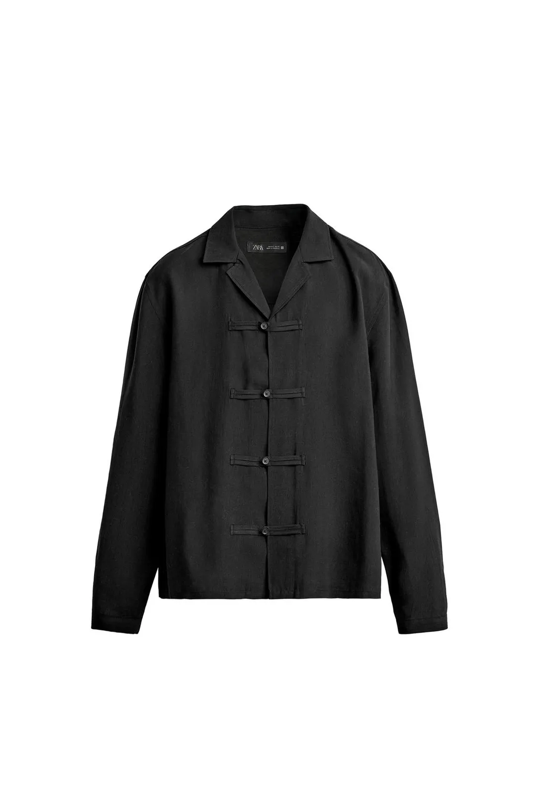 Рубашка струящаяся с застежками-клевантами, Zara