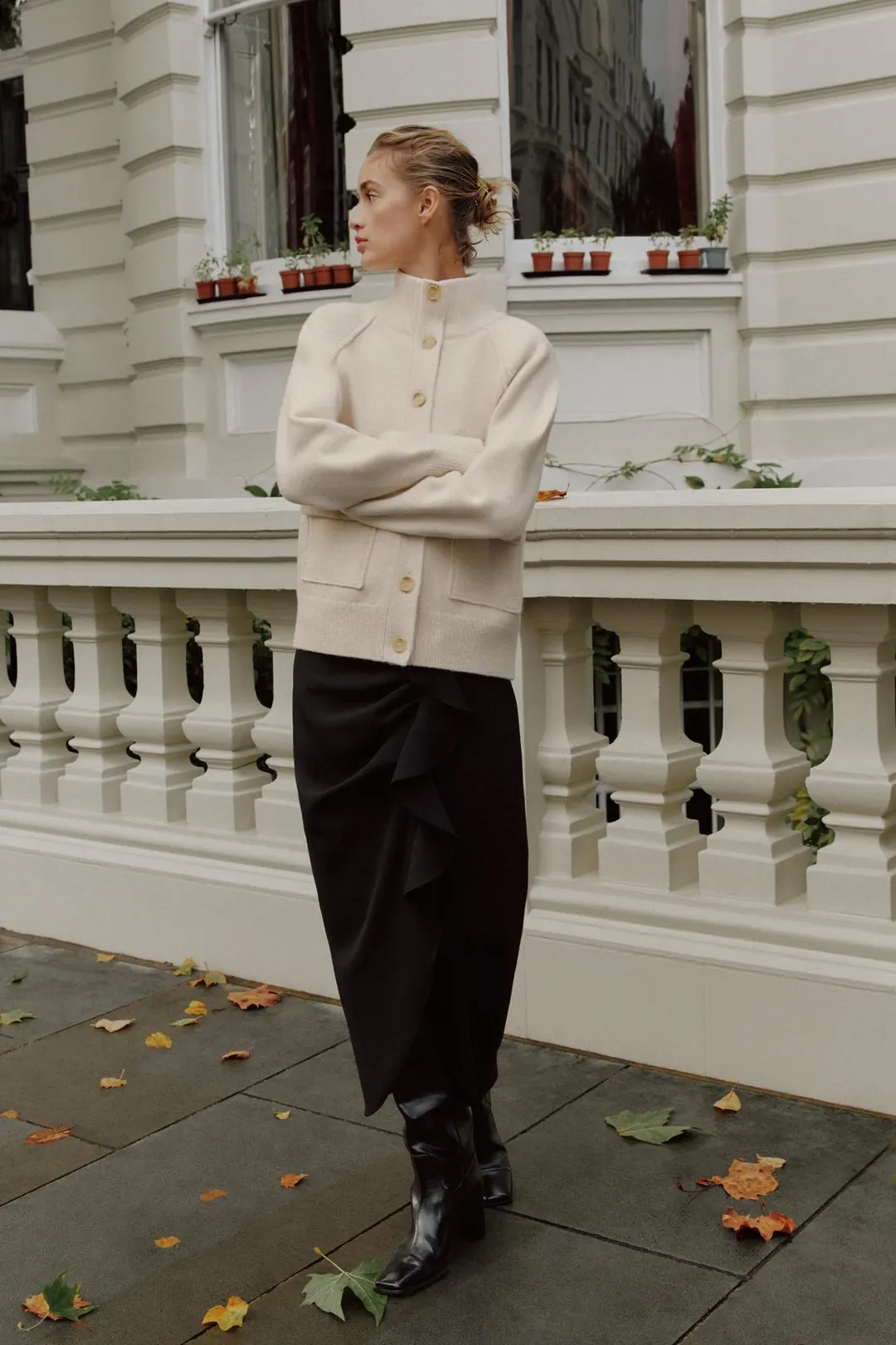 Кардиган с высоким воротником, Zara
