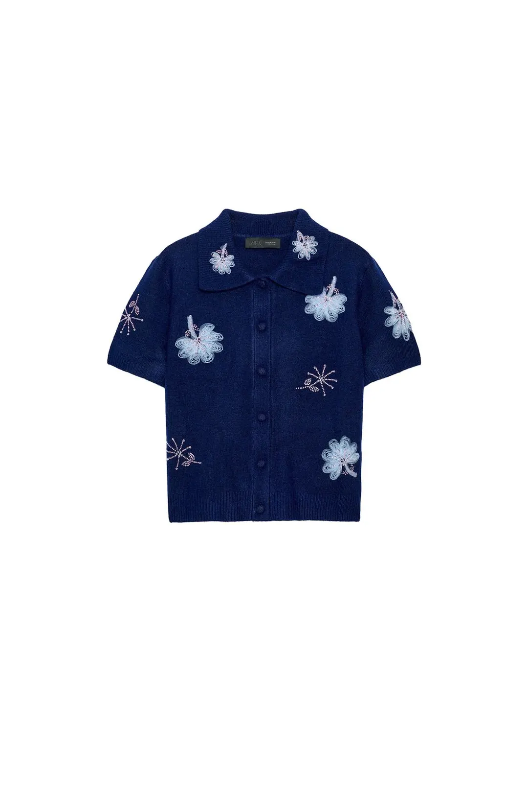 Кардиган с короткими рукавами и бусинами, Zara