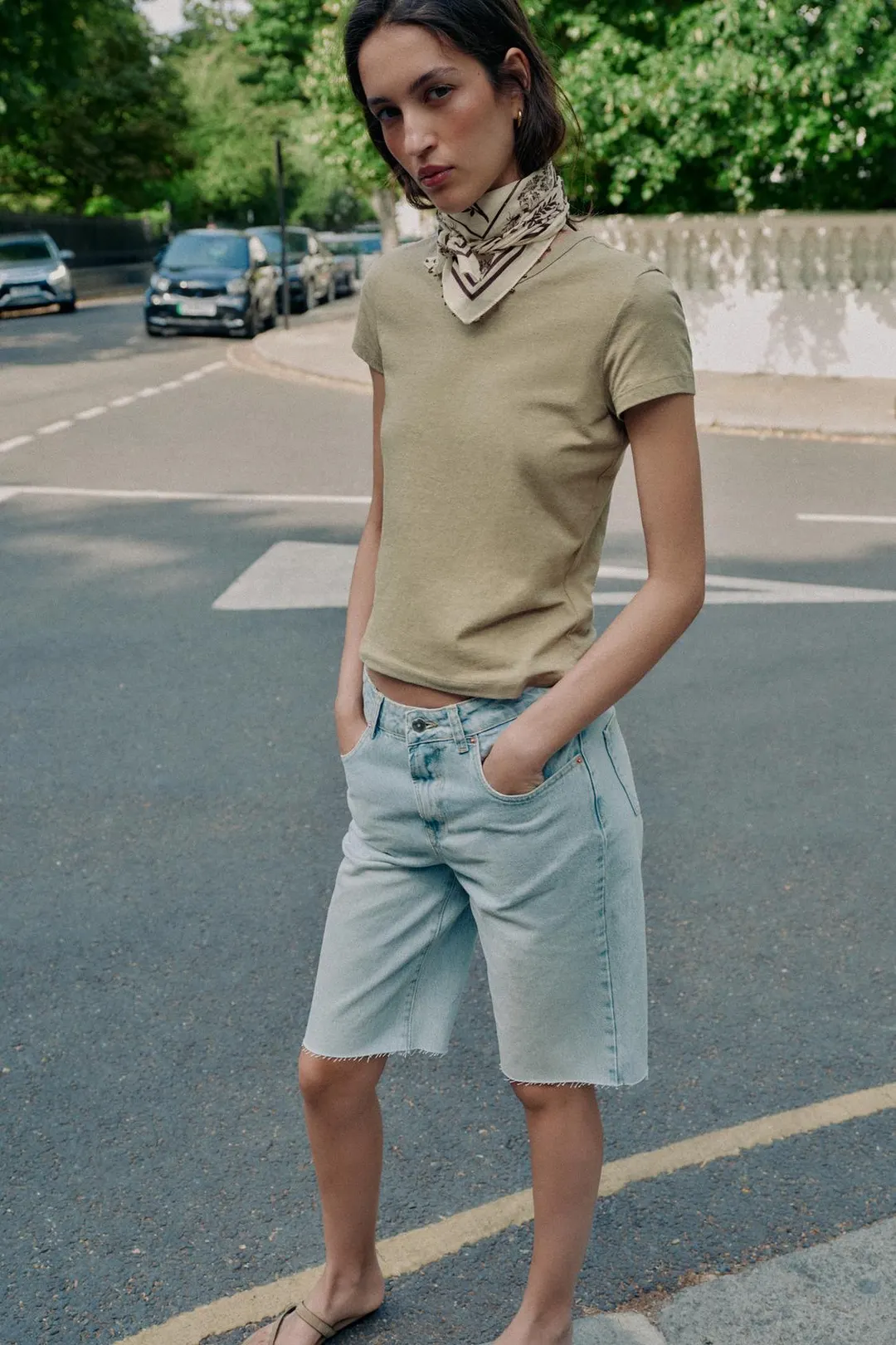 Футболка из хлопка с короткими рукавами, Zara