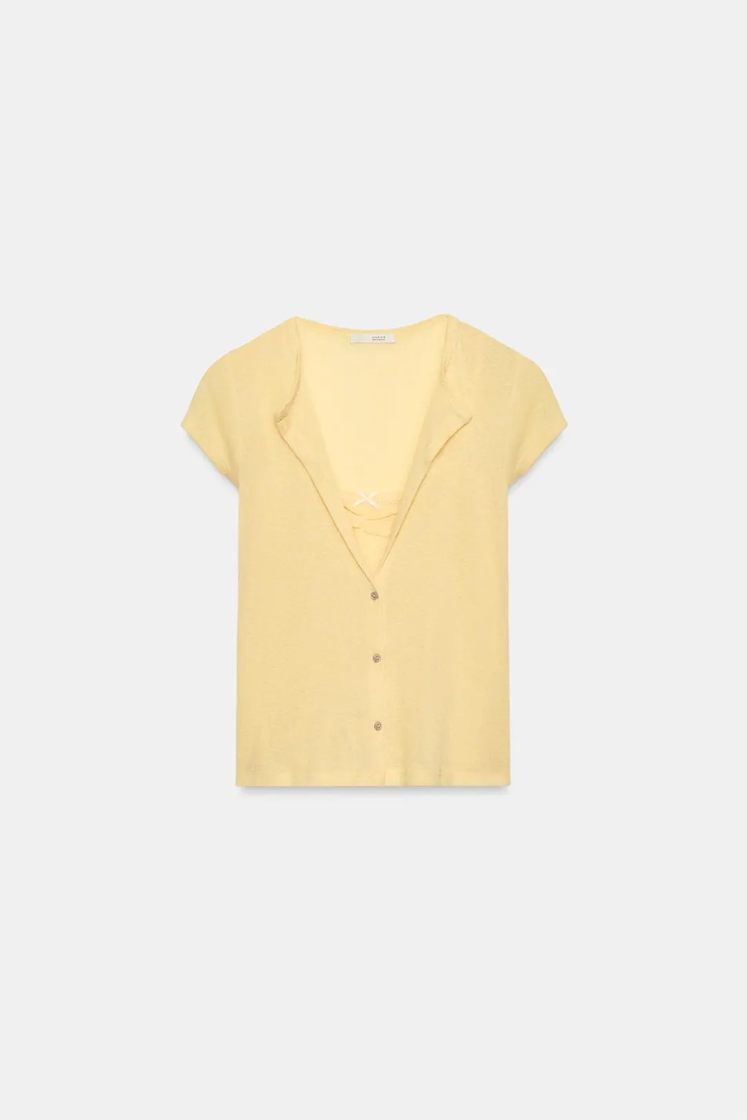 Комбинированный топ с бантом, Zara