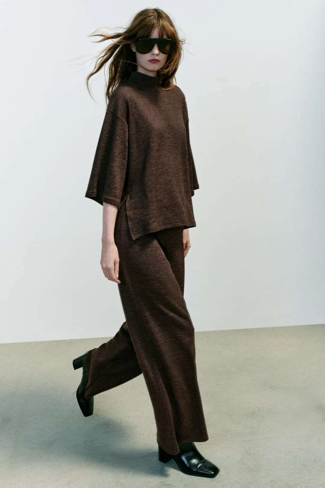 Брюки базовые из пике, Zara