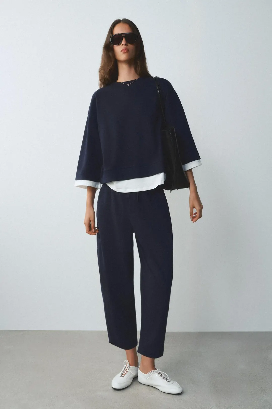 Свитшот с контрастными длинными рукавами, Zara