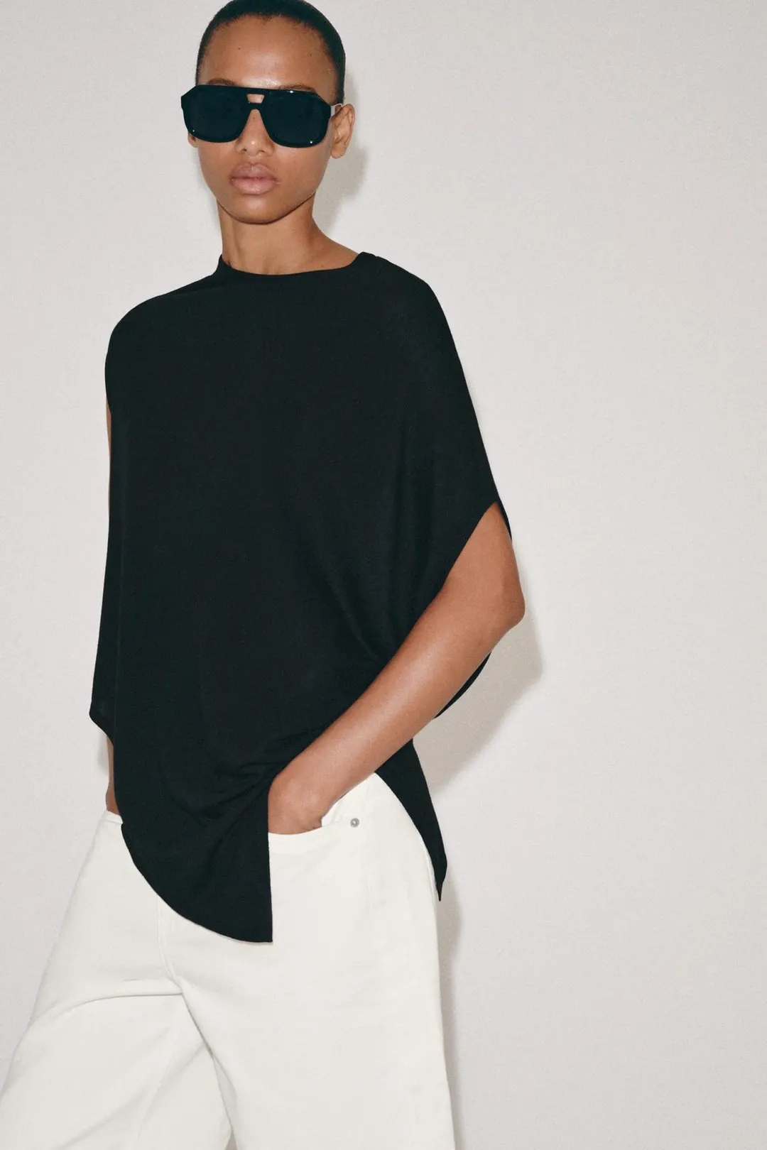 Асимметричный вязаный топ, Zara