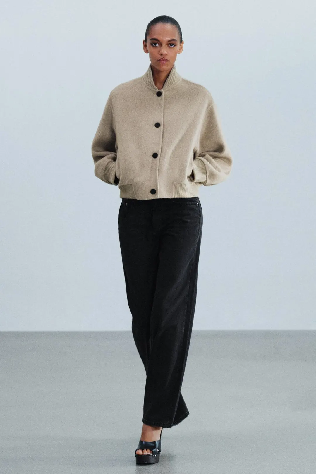 Бомбер из смесовой шерсти ZW Collection, Zara