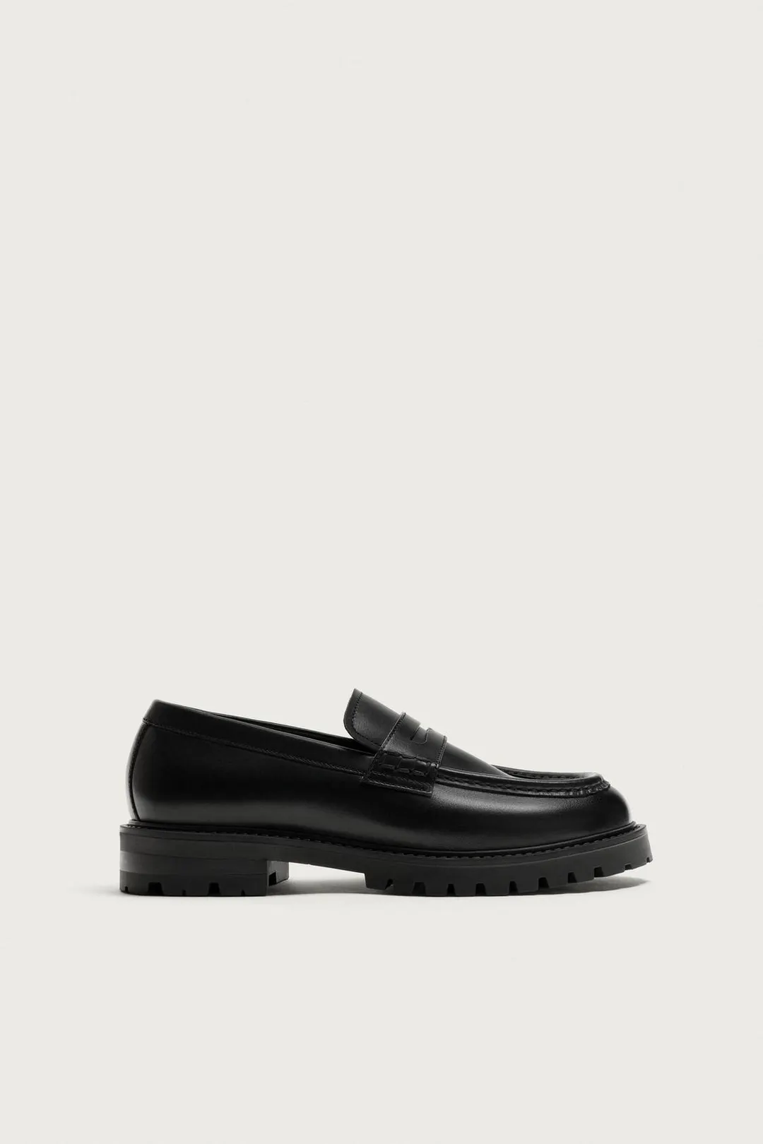Кожаные лоферы на массивной подошве, Zara