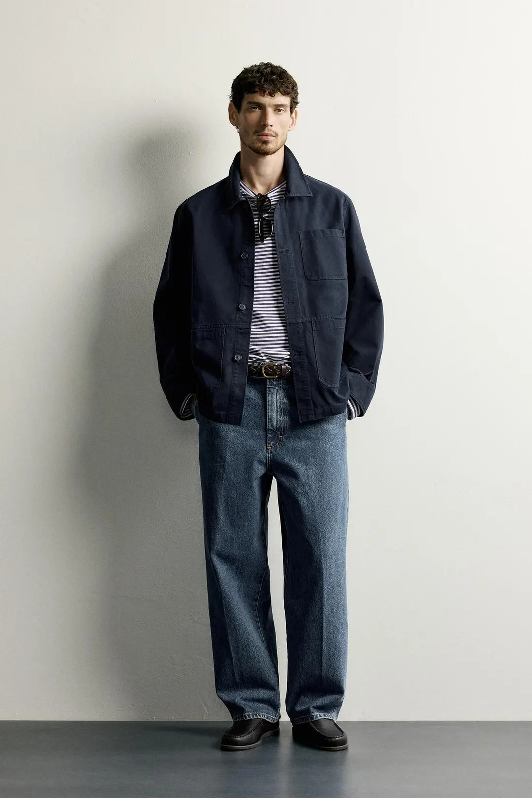 Рубашка-куртка стандартного кроя с карманами, Zara