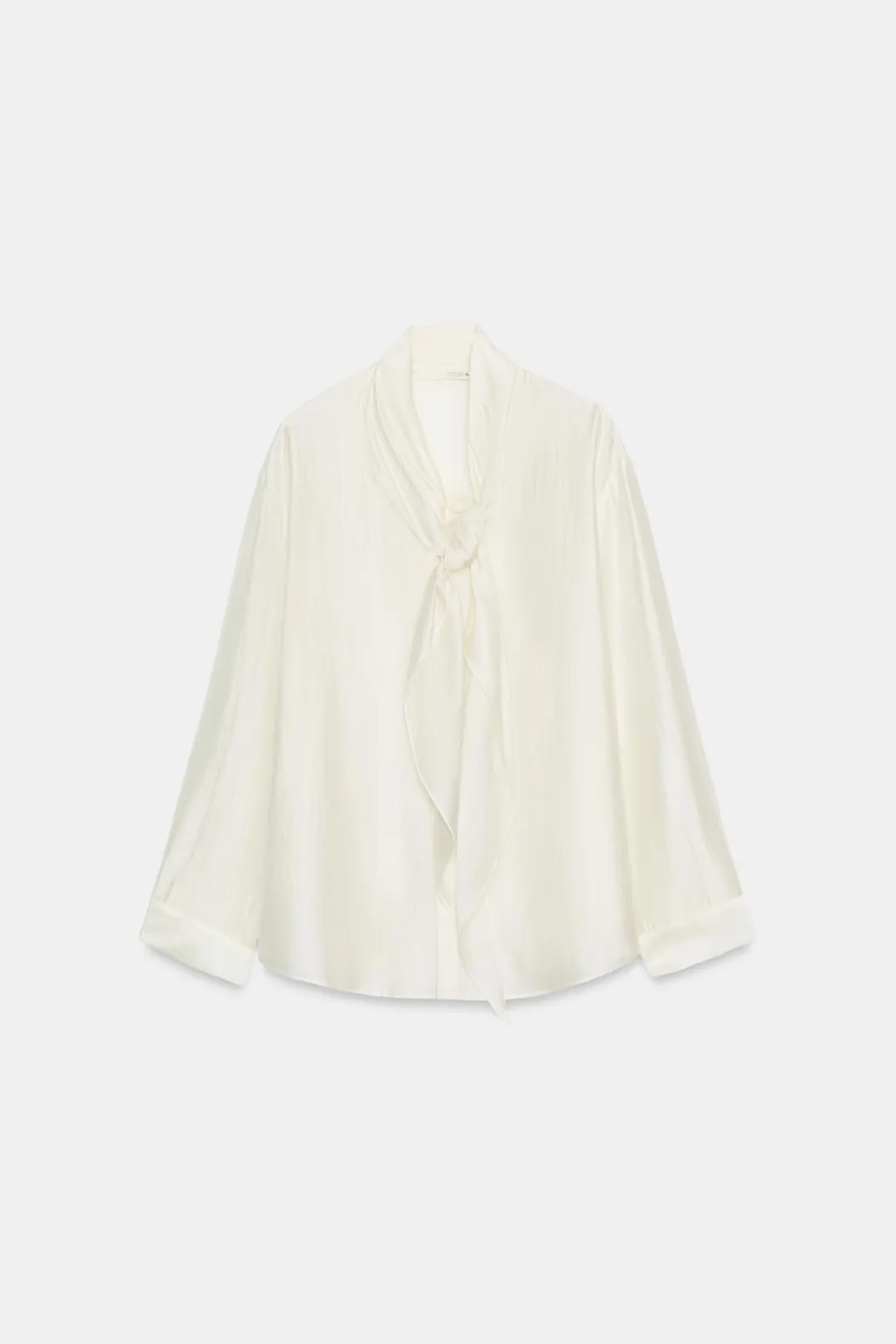 Атласная блузка с завязками ZW Collection, Zara