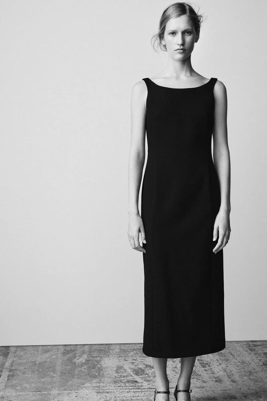 Платье миди с вырезом лодочкой, Zara