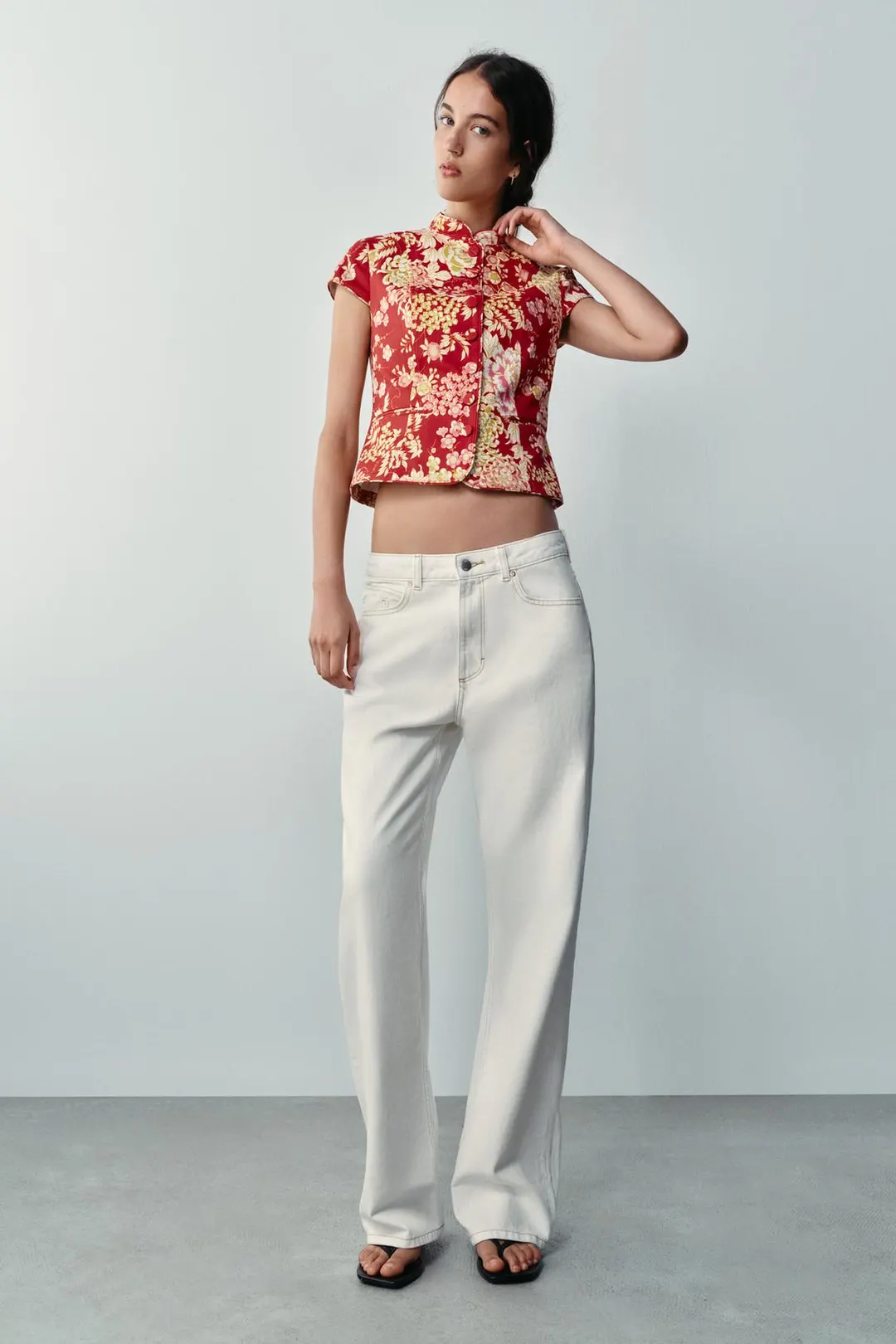 Топ с цветочным принтом, Zara