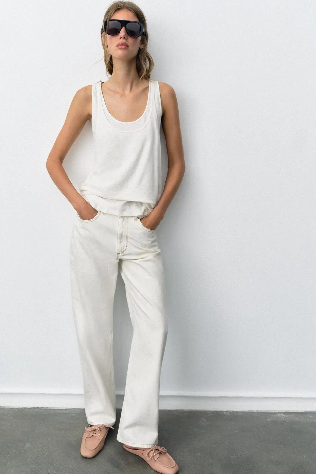 Топсайдеры из кожи с открытой пяткой, Zara