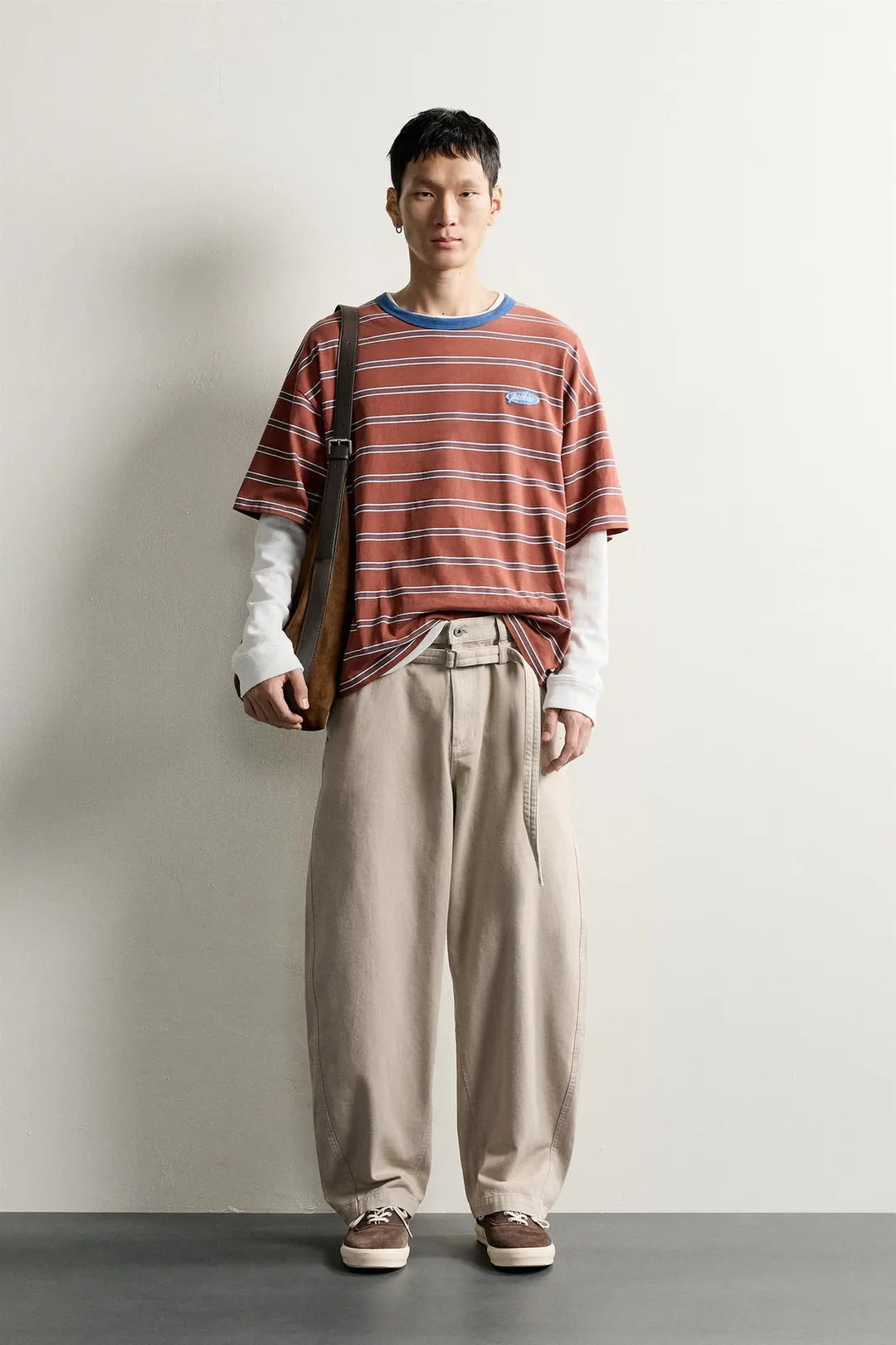 Брюки бочонки с ремнем, Zara