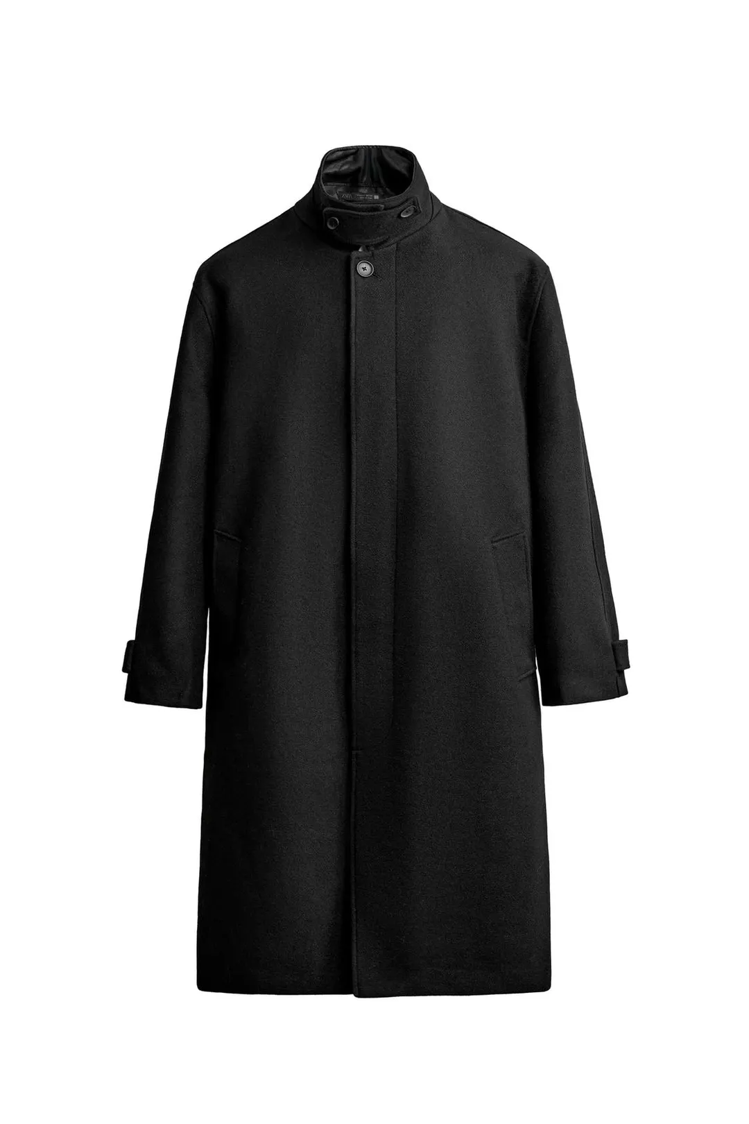 Пальто оверсайз с комбинированным воротником, Zara