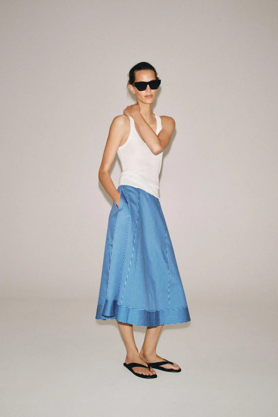 Юбка А-силуэта в полоску ZW Collection, Zara