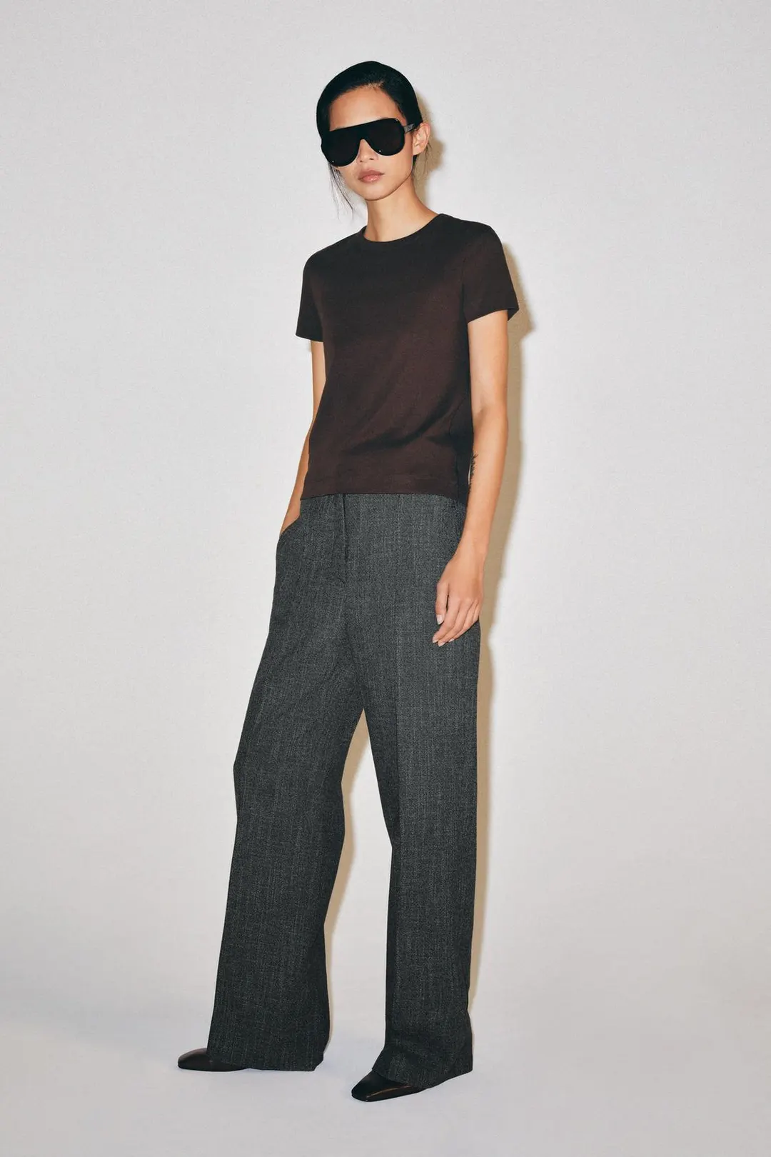 Футболка из интерлока с короткими рукавами, Zara