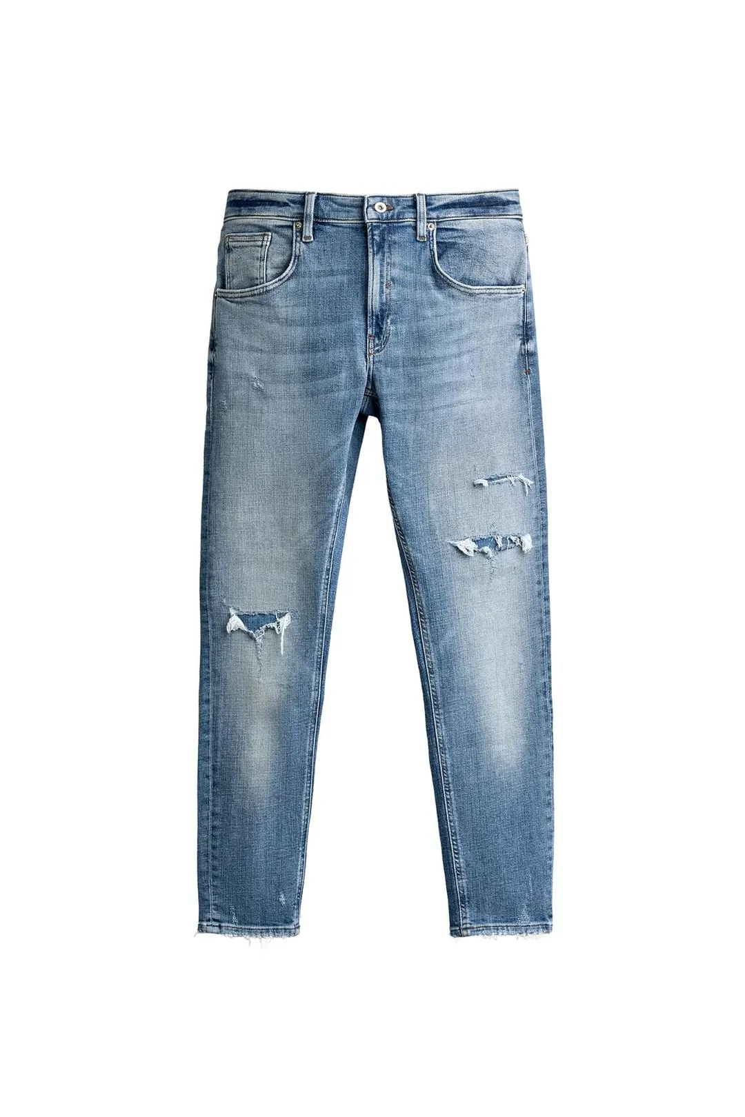 Рваные джинсы облегающего кроя, Zara