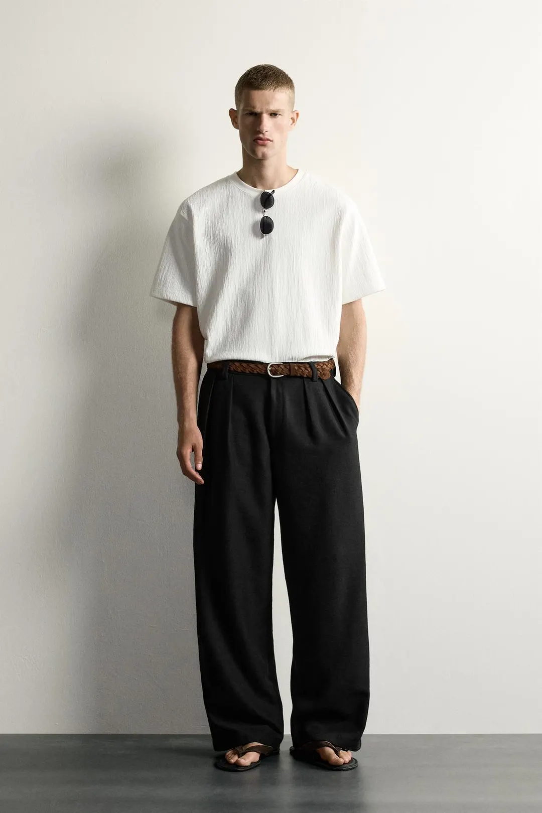 Футболка свободного кроя фактурная, Zara