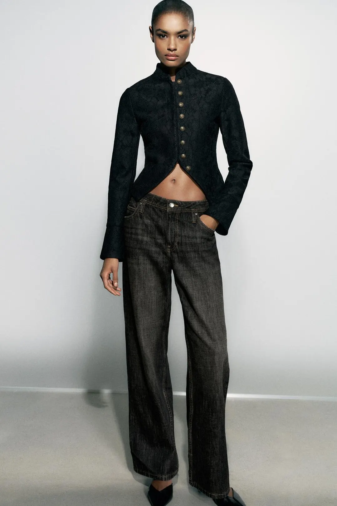 Куртка из искусственной замши с кружевом, Zara