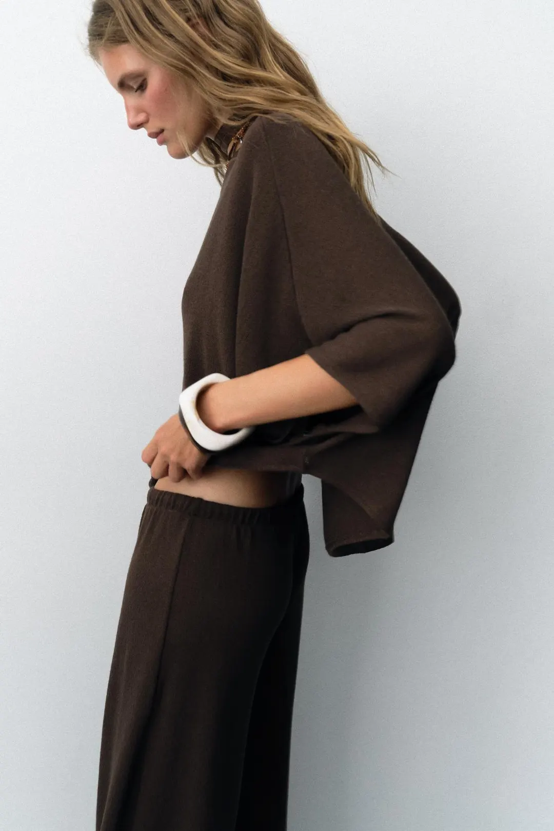 Топ фактурный с короткими рукавами, Zara