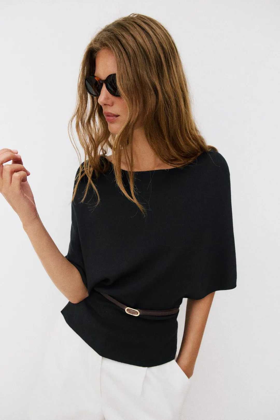 Топ вязаный с поясом, Zara