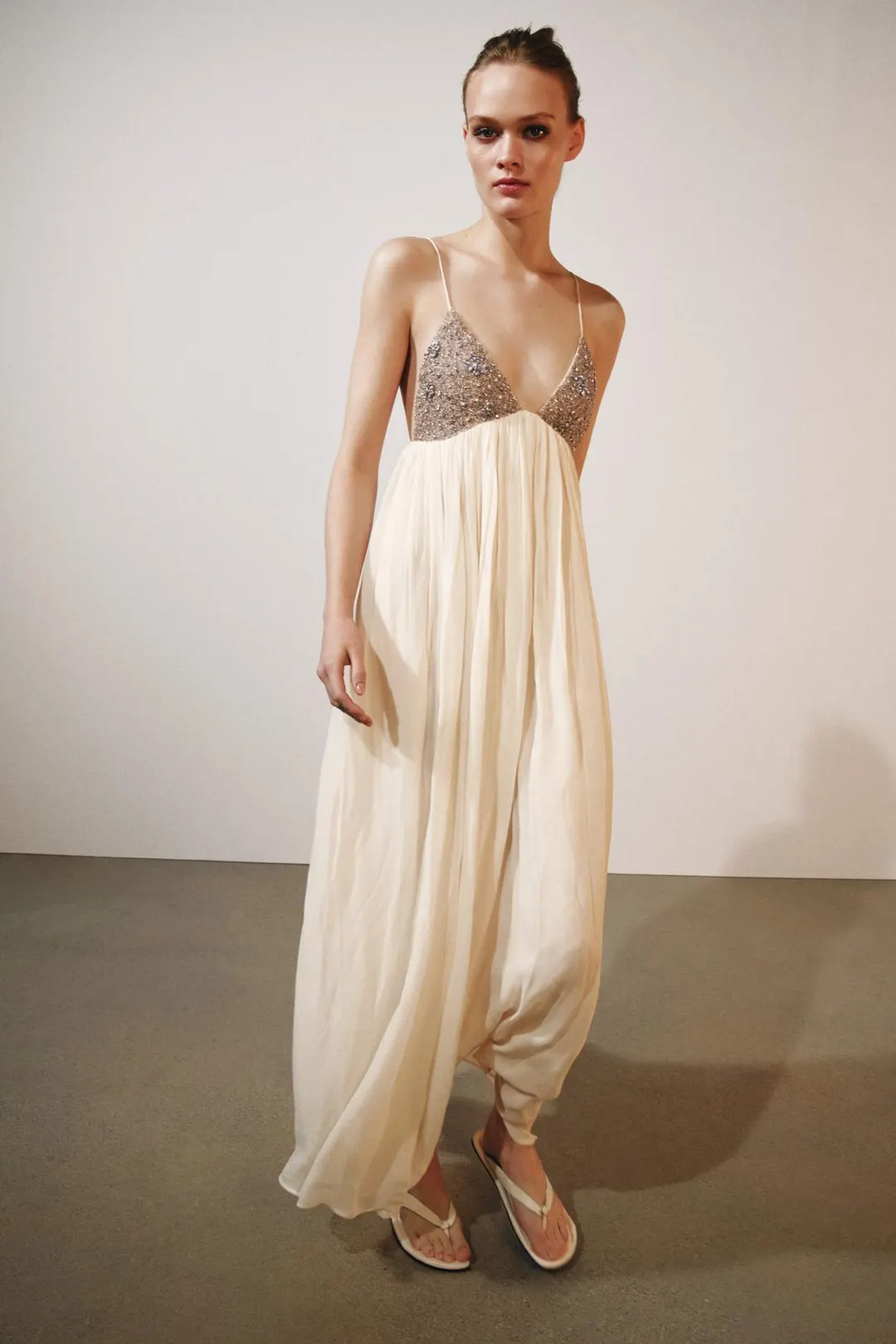 Платье миди с бисером ZW Collection, Zara