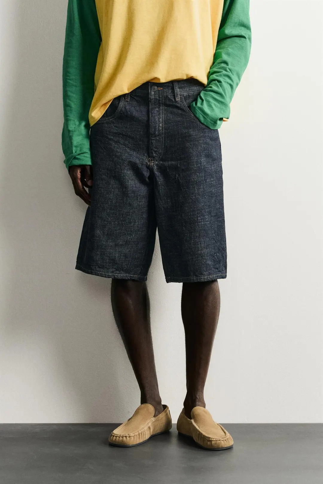 Джинсовые бермуды кроя багги, Zara