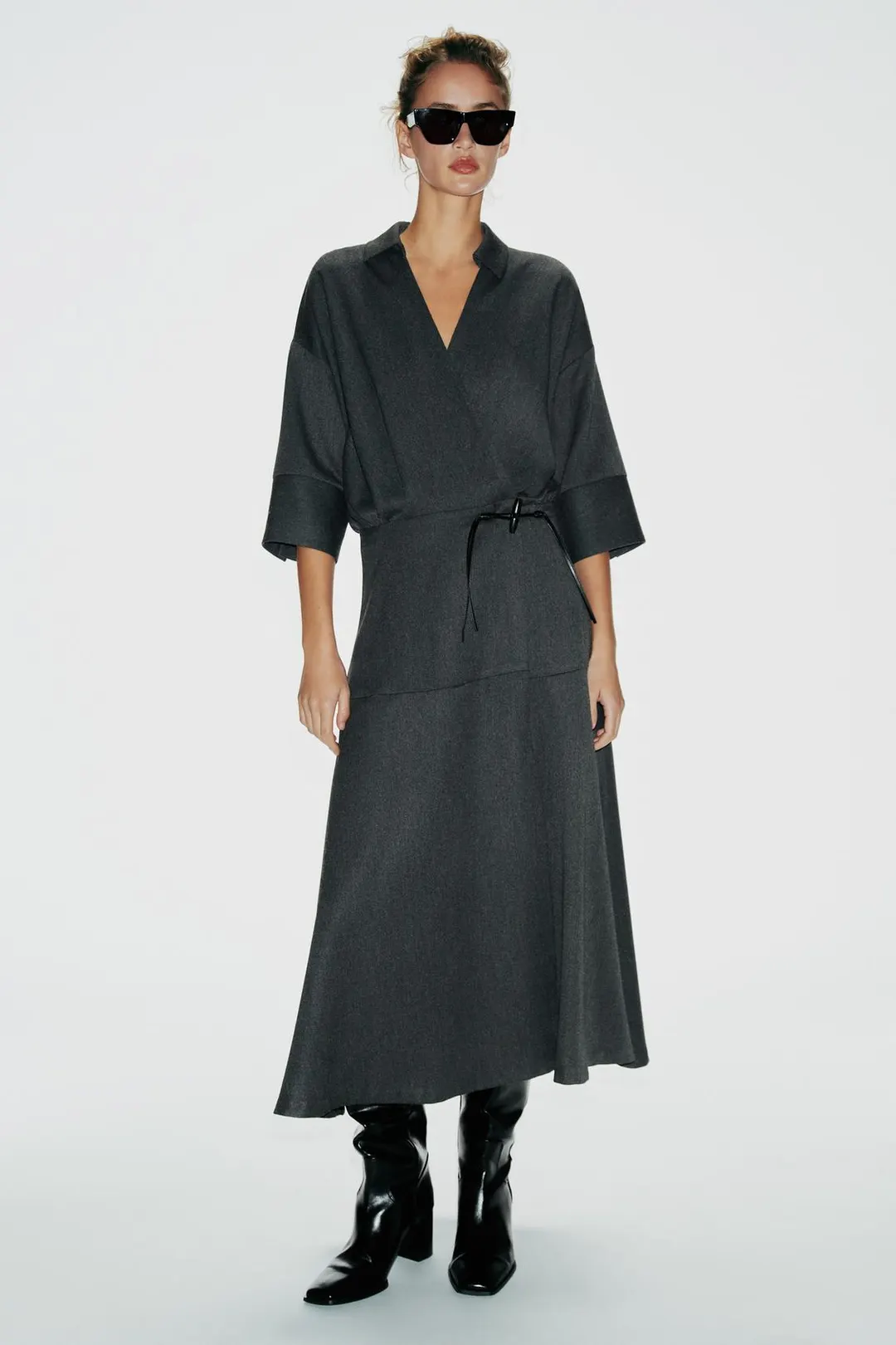Платье миди с запахом, Zara